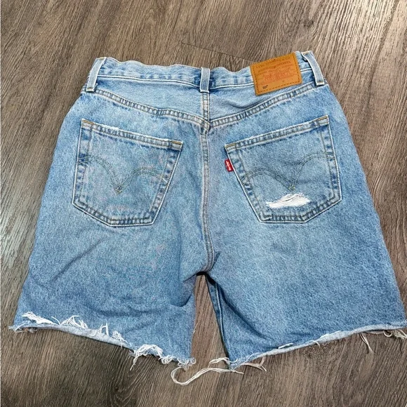 Levi's Light Blue Distressed Women's Shorts - Picture 2 of 4
